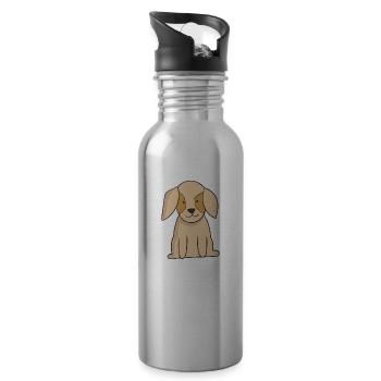 Puppy - Water bottle with straw - silver - Right