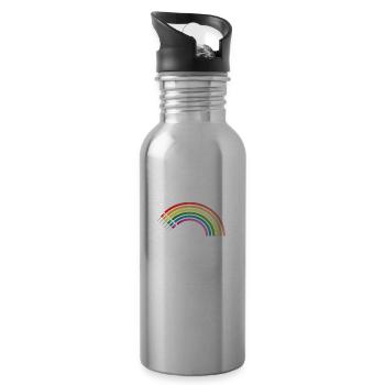 LED Rainbow - Water bottle with straw - silver - Right