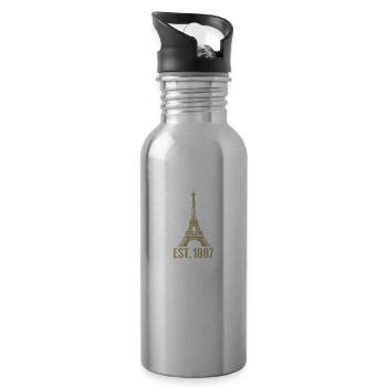Eiffel tower - Water bottle with straw - silver - Right