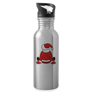 Noël Noël Père Noël Père Noël - Gourde avec paille intégrée - argent clair - Droite