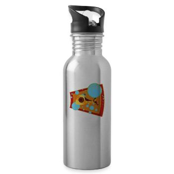Lachs - Trinkflasche mit integriertem Trinkhalm - Lightsilver - Rechts