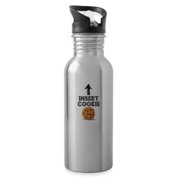 Insert Cookie Keks Shirt - Trinkflasche mit integriertem Trinkhalm - Lightsilver - Rechts