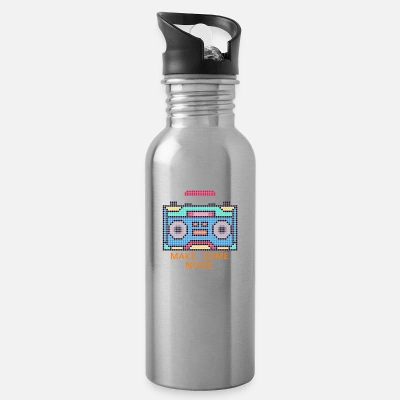 Musik - Trinkflasche mit integriertem Trinkhalm - Lightsilver