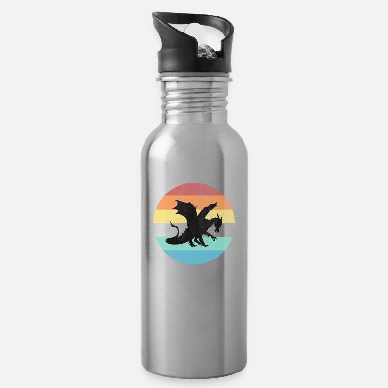 dragon - Gourde avec paille intégrée - argent clair
