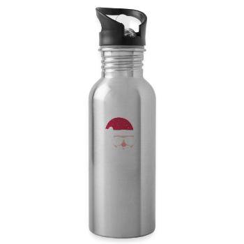 Santa Claus sunglasses cute kid gift - Water bottle with straw - silver - Right