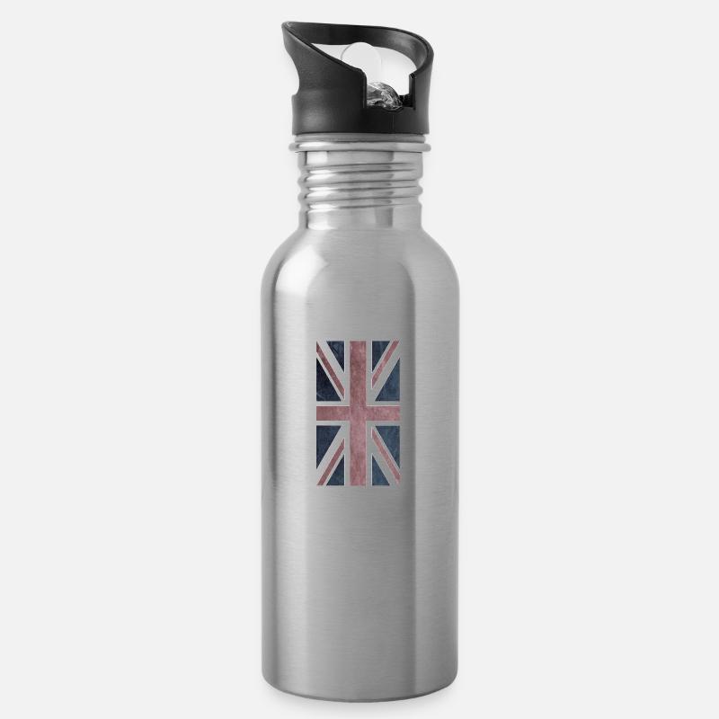 union jack - Gourde avec paille intégrée - argent clair