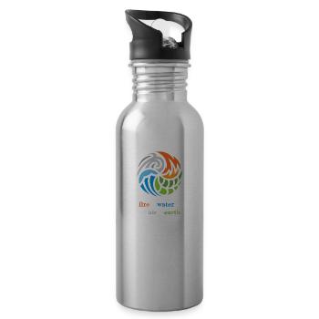 The 4 elements. Fire, water, air and earth - Water bottle with straw - silver - Right