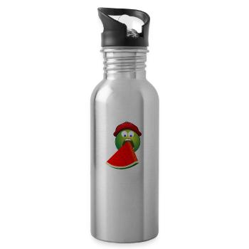 Melone - Trinkflasche mit integriertem Trinkhalm - Lightsilver - Rechts
