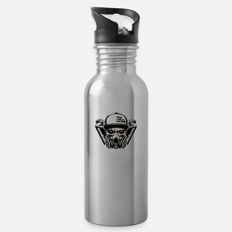 Gasmaske - Trinkflasche mit integriertem Trinkhalm - Lightsilver