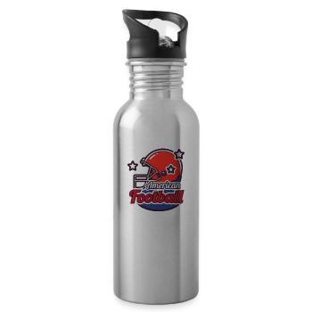 Sport Shirt • American Football • Geschenk - Trinkflasche mit integriertem Trinkhalm - Lightsilver - Rechts