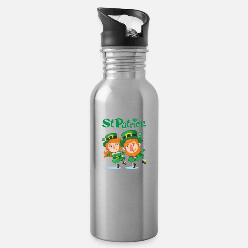 St Patick - Water bottle with straw - silver