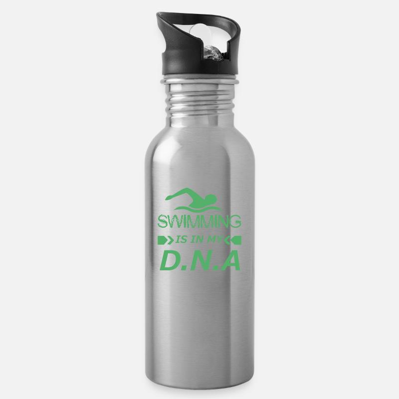 Swim - Trinkflasche mit integriertem Trinkhalm - Lightsilver