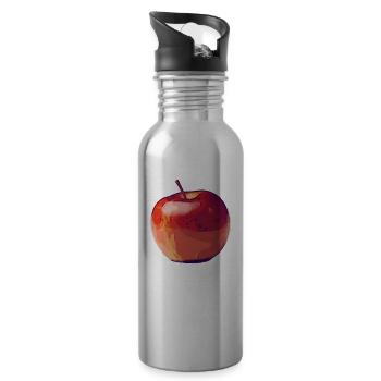 pomme - Gourde avec paille intégrée - argent clair - Droite