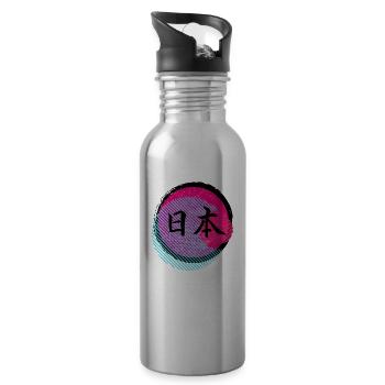 Tokyo Japan capital - Water bottle with straw - silver - Right