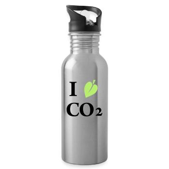 i love co2 - Water bottle with straw - silver - Right