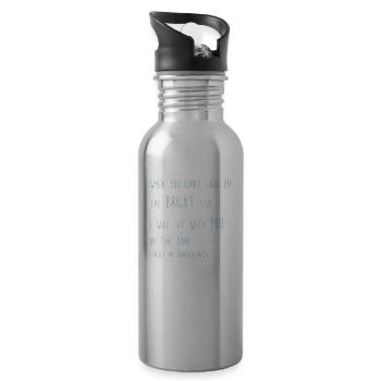 Cat hatter - Water bottle with straw - silver - Right