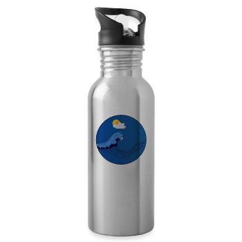 wave - Water bottle with straw - silver - Right