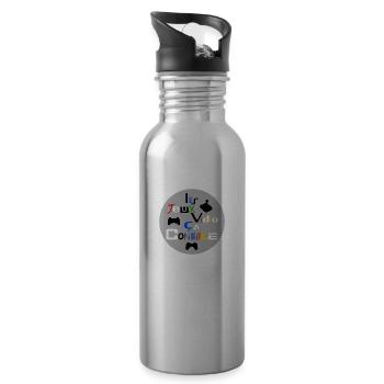 VIDEO GAMES, THIS CONSOLE! - Water bottle with straw - silver - Right