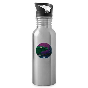 GIGGJOTT kuschelige Animationen - Trinkflasche mit integriertem Trinkhalm - Lightsilver - Rechts