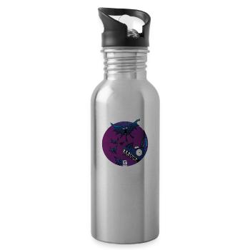 GIGGJOTT animierte Fledermäuse - Trinkflasche mit integriertem Trinkhalm - Lightsilver - Rechts