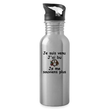 je suis venu, j'ai bu.. je me souviens plus - Gourde avec paille intégrée - argent clair - Droite