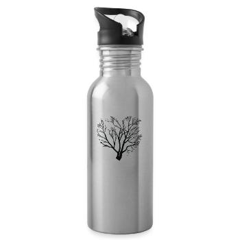 Herz - Trinkflasche mit integriertem Trinkhalm - Lightsilver - Rechts