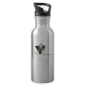 Hybride lion-licorne - Gourde avec paille intégrée - argent clair - Droite