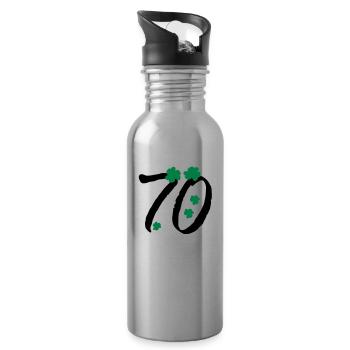 Kleeblatt-Nummer 70 - Trinkflasche mit integriertem Trinkhalm - Lightsilver - Rechts