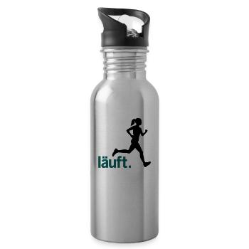 Runner femme court. vecteur - Gourde avec paille intégrée - argent clair - Droite