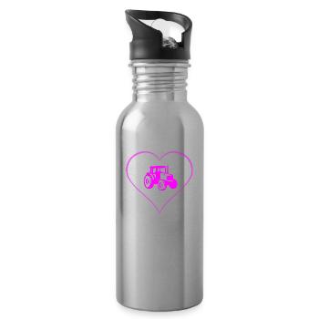 Traktor - Trinkflasche mit integriertem Trinkhalm - Lightsilver - Rechts