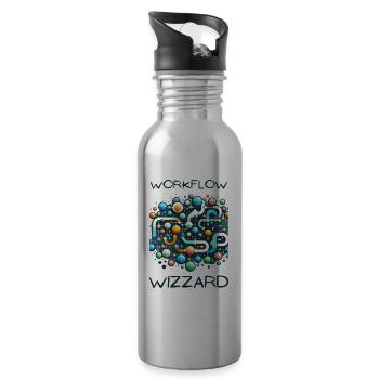 Workflow Wizzard - Water bottle with straw - silver - Right