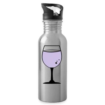 Rose wine - Water bottle with straw - silver - Right