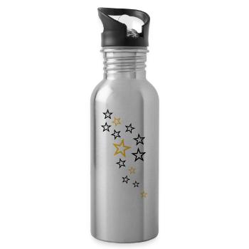 sterne - Trinkflasche mit integriertem Trinkhalm - Lightsilver - Rechts