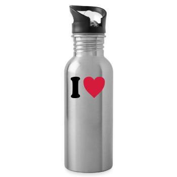 I love CARS - Water bottle with straw - silver - Right