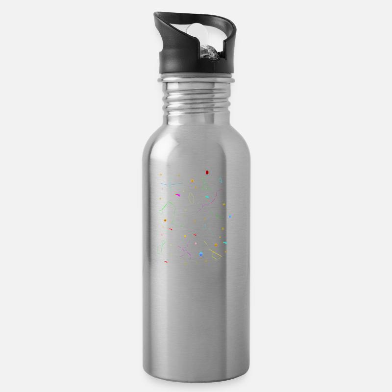 Konstellationen - Trinkflasche mit integriertem Trinkhalm - Lightsilver