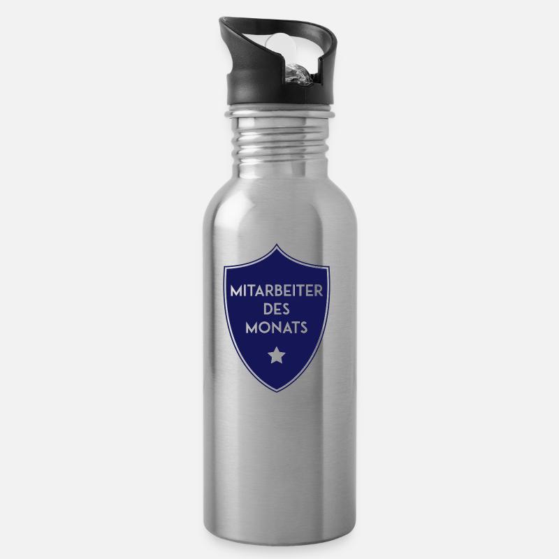 MITARBEITER DES MONATS - Trinkflasche mit integriertem Trinkhalm - Lightsilver