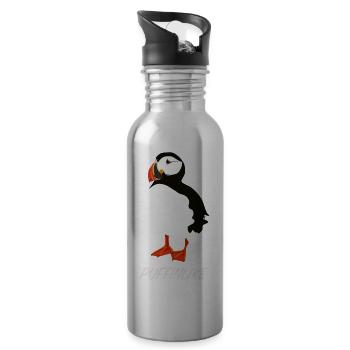 Papageientaucher Puffin Puff - Trinkflasche mit integriertem Trinkhalm - Lightsilver - Rechts