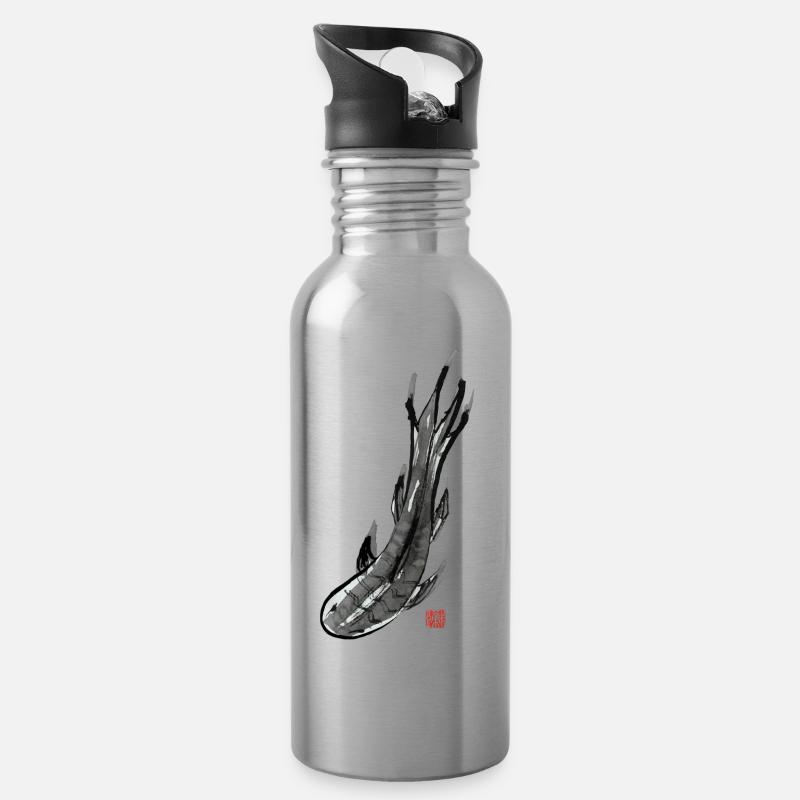 Koi Fish - Gourde avec paille intégrée - argent clair