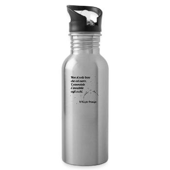 The essential is invisible to the eyes N - Water bottle with straw - silver - Right