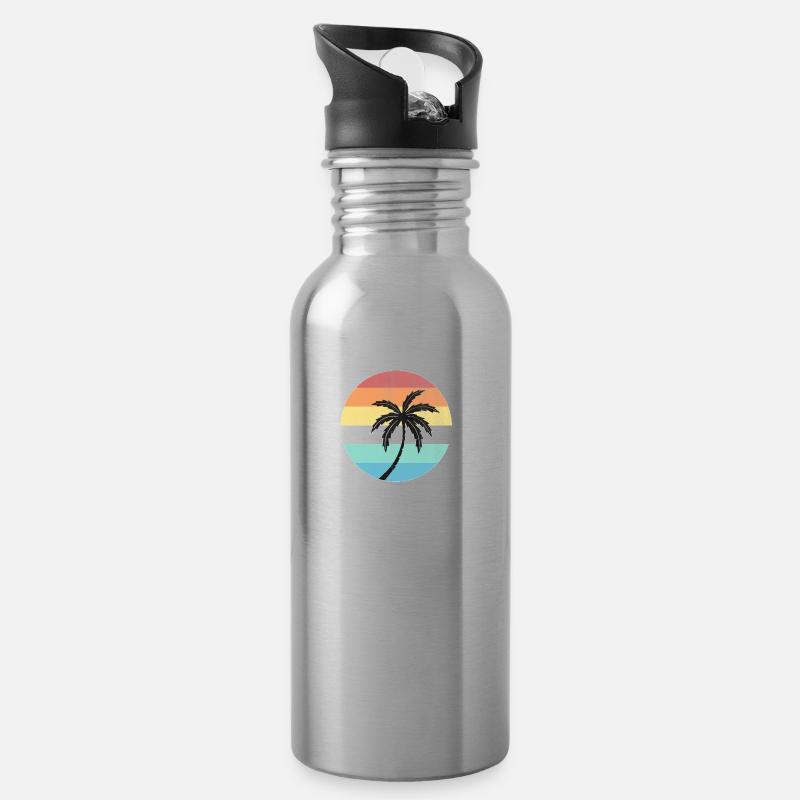 Madeira - Trinkflasche mit integriertem Trinkhalm - Lightsilver