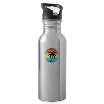 Costa Rica - Trinkflasche mit integriertem Trinkhalm - Lightsilver - Rechts