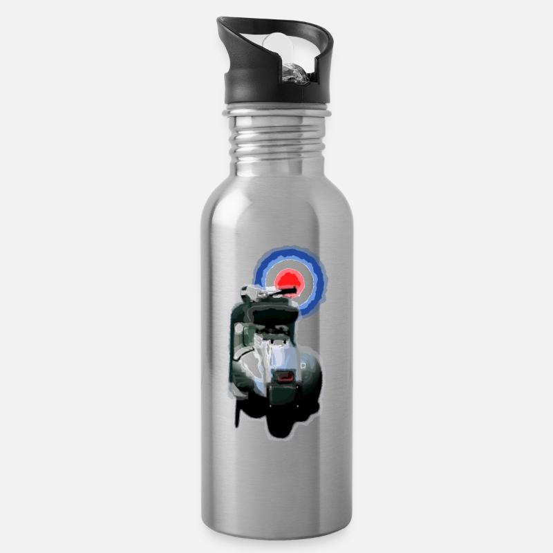 Roller - Trinkflasche mit integriertem Trinkhalm - Lightsilver