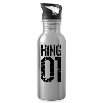 117 King 01 - Gourde avec paille intégrée - argent clair - Droite