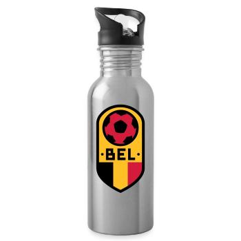 Belgique Badge de football - Gourde avec paille intégrée - argent clair - Droite