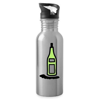 Flasche Weinflasche - V2 - Trinkflasche mit integriertem Trinkhalm - Lightsilver - Rechts