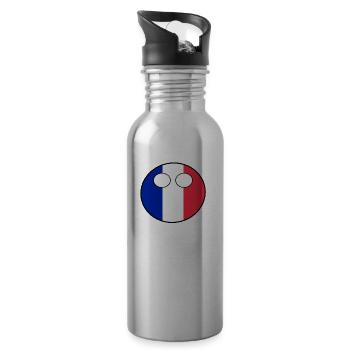 Countryball pays Patrie France - Gourde avec paille intégrée - argent clair - Droite