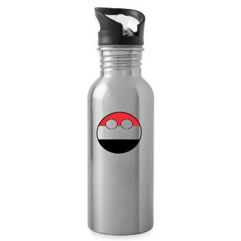 Countryball Land Heimat Jemen - Trinkflasche mit integriertem Trinkhalm - Lightsilver - Rechts