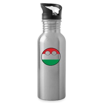 Countryball Country Homeland Hungary - Water bottle with straw - silver - Right
