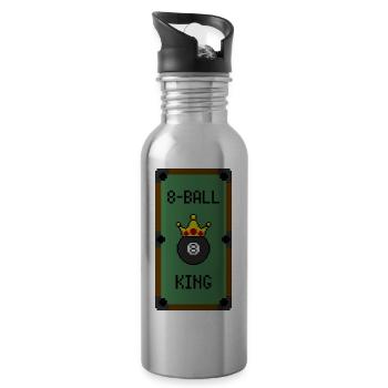 Retro 8-Bit 8-Ball King (Table) - Gourde avec paille intégrée - argent clair - Droite