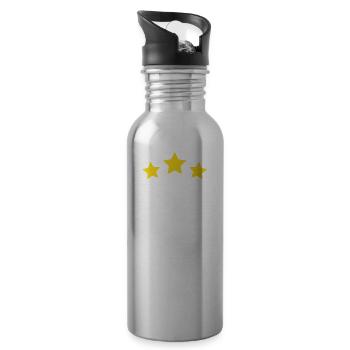 7ème anniversaire étoilé - Gourde avec paille intégrée - argent clair - Droite